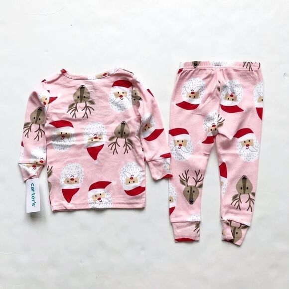 Carters NWT Santa/reindeer pajama set 12m & 18m - Picture 4 of 4
